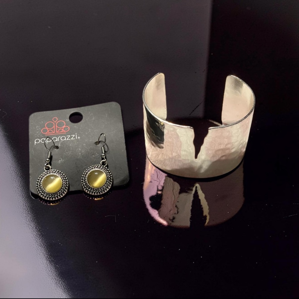 Rustic Cuff Silver Cuff Bracelet Hammered And Ear… - image 3